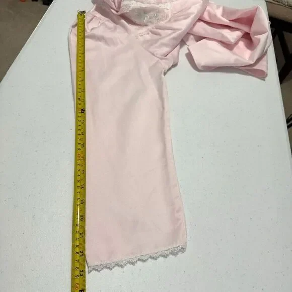 Miss Elaine Brushed Back/Satin Nightgown/LongSleeve/ Blush Pink w/Embroidery NWT - Picture 13 of 16